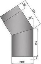 TT Kachelpijp Ø150 bocht 22º grijs - grijs - staal - 2mm - bocht - Ø150mm