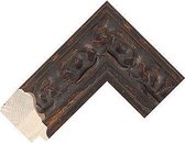 Brocante spiegel met ornament Sevilla Bruin eiken medium 65mm   Buitenmaat 43x135cm