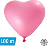 30cm 100stuks Donker roze Hart ballonnen SHB07/FIG-07 - 100 - Roze - 30