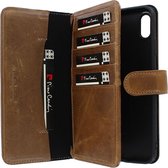 iPhone Xs Max hoesje - Pierre Cardin - Bruin - Leer