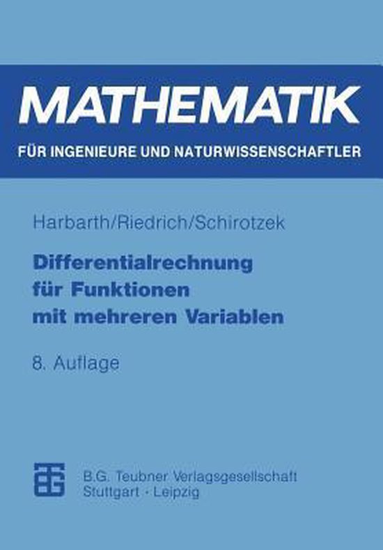 Differentialrechnung Fur Funktionen Mit Mehreren Variablen 9783815420416 Thomas...