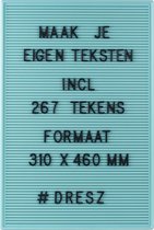 Dresz - Letterbord Retro Letterbord - Mint Groen - 31 x 46 cm