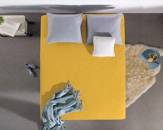 Douceur d'Intérieur Lina hoeslaken, katoen, kiezelstenen, 240 x 300 cm