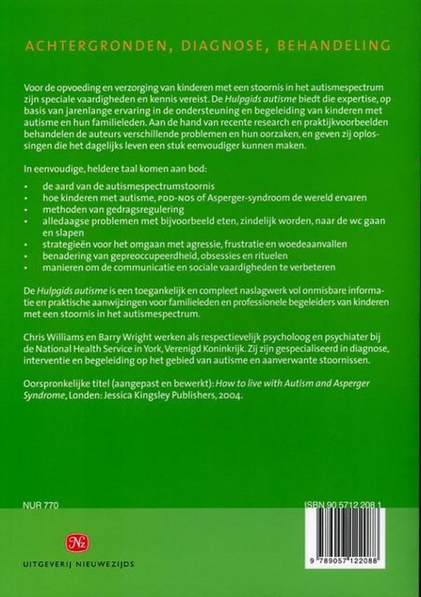 Hulpgids autisme - back cover