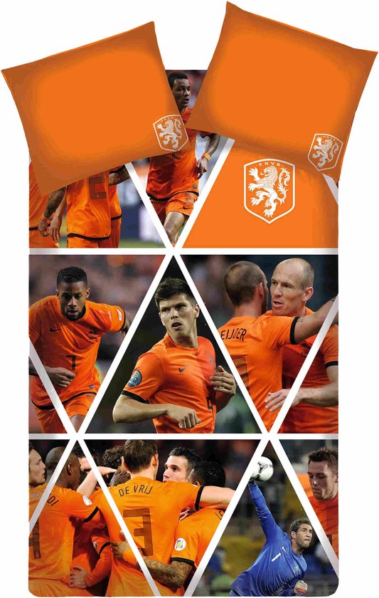 KNVB Team Spirit - Dekbedovertrek - Eenpersoons - 140x200 cm - Oranje | bol