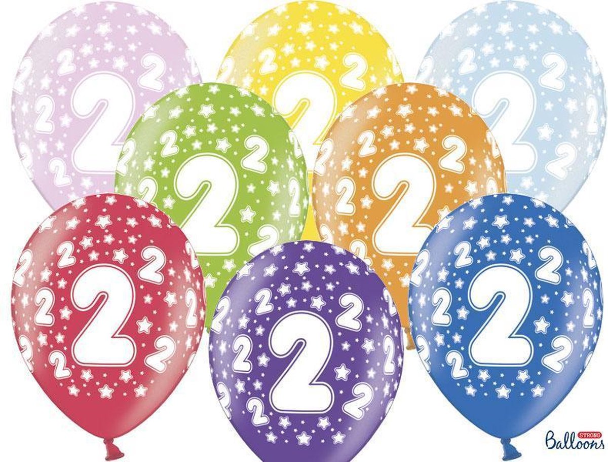 Verjaardag Ballonnen 2 Jaar Metallic Mix