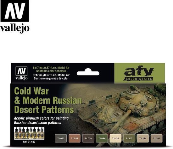 Thumbnail van een extra afbeelding van het spel Model Air AFV Series Cold War & Modern Russian Desert Patterns - 8 kleuren - 17ml - 71620
