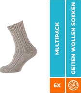 6-Pack ouderwetse noorse wollen sokken grof Apollo - Grijs - Unisex - Maat 43-46