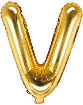 Folie ballon Letter V, 35cm, goud