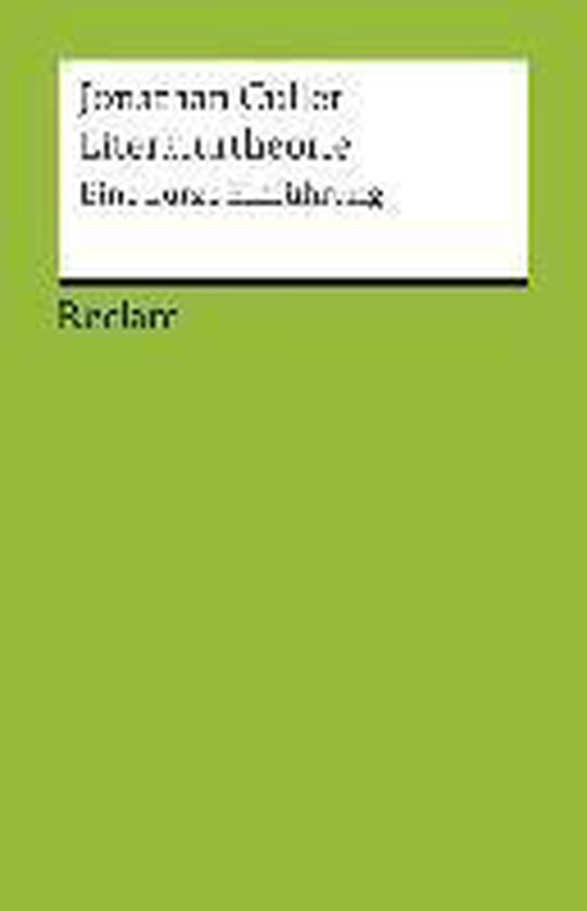 Livre 'Literaturtheorie' de Jonathan Culler, édition Reclam. Couverture verte avec bandeau blanc.