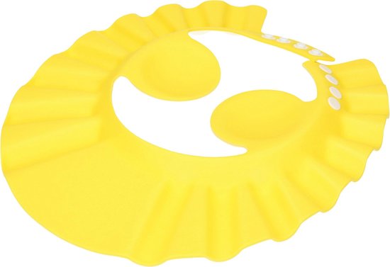 Gele Deluxe Douchekap voor Kleine Kinderen van 0-6 Jaar met Oorbeschermers – 27cm | Shower Cap voor Baby’s en Peuters | Douchekapje voor Kindjes