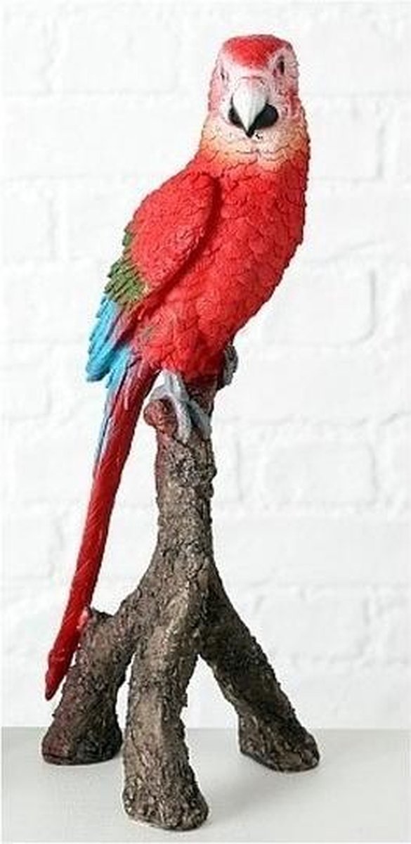 thumbnail: 2 Stuks Realistische Witte Ara Papegaai Tuinornamenten | Levensechte Vogelbeelden Voor Buiten | Handgemaakt Met Veren | 35 Cm Hoog