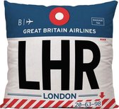 Londen Engeland (Luchthaven LHR, Heathrow) - Sierkussen - 40 x 40 cm - Reizen / Vakantie - Reisliefhebbers - Voor op de bank/bed