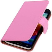 Samsung Galaxy S5 Mini - Effen Roze Bookstyle Wallet Cover