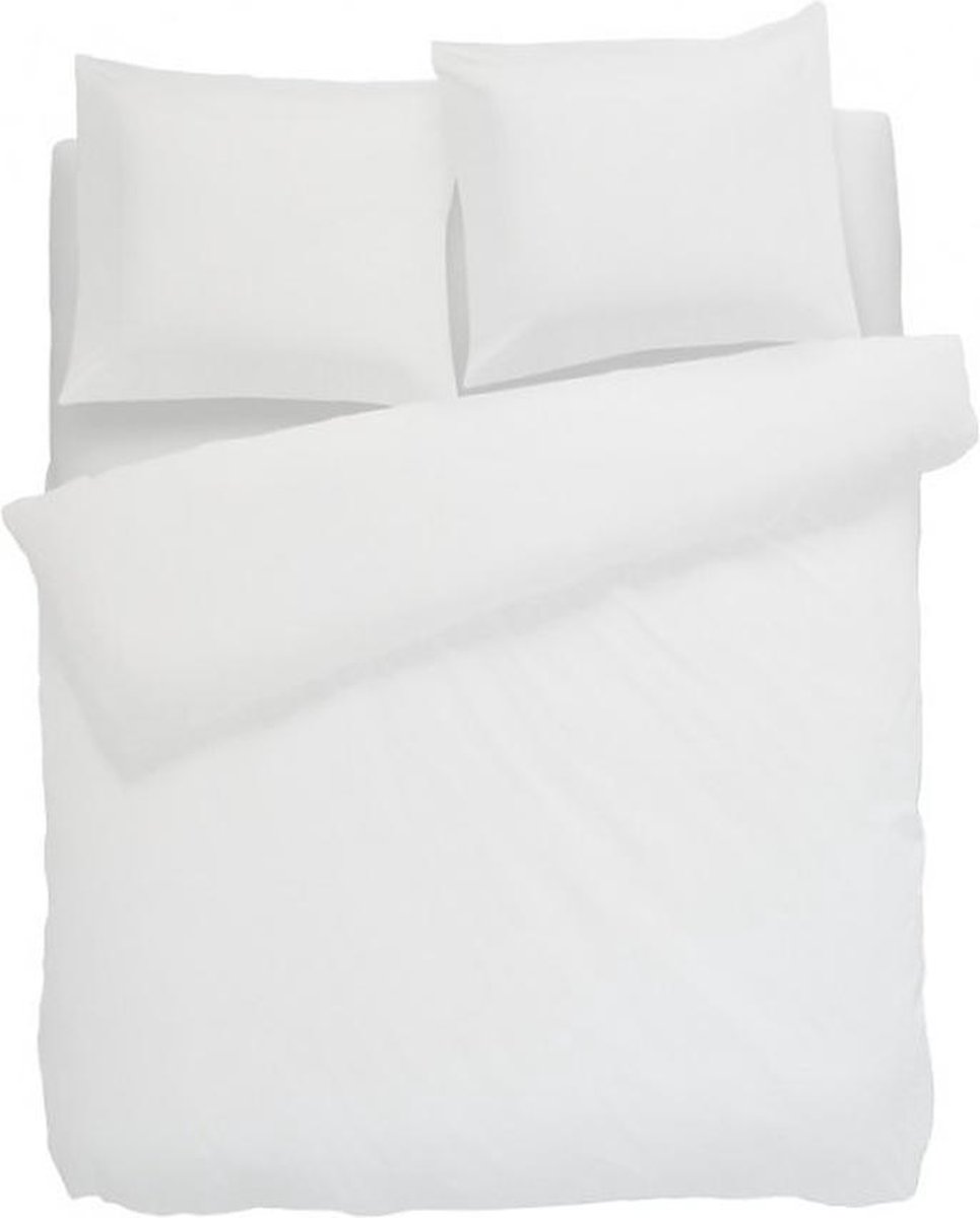 Heckettlane HNL Renfoce Uni Dekbedovertrek - Eenpersoons - 135x200 + 80x80 cm - White Wit
