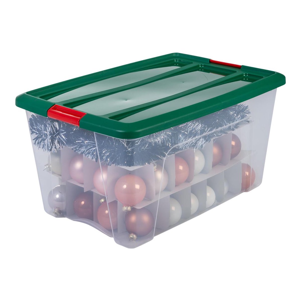 IRIS Kerstballen Box 45 l Kunststof Transparant/Groen/Rood 2