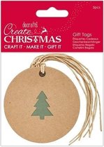 Schaduwbeeld Kraft Geschenk Label (5  stuks) - Boom - Create Christmas