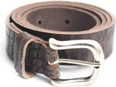 Tannery Leather Croco Damesriem Leer - bruin - 105 cm