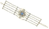 Behave® Dames luxe parel armband zilver-kleur vintage 20 cm