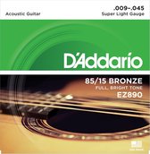 D'Addario A-Git.snaren EZ890 09-45 85/15 Bronze - Akoestische gitaarsnaren
