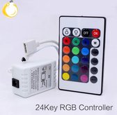 RGB Led Controller | 24 knoppen | 12 volt / 6 Ampére | Infrarood mét afstandsbediening | 10 Meter IR Ontvanger