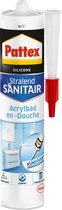 Pattex Siliconenkit Sanitairkit Acrylbad en Douche - Silicone kit - Wit - 300ml