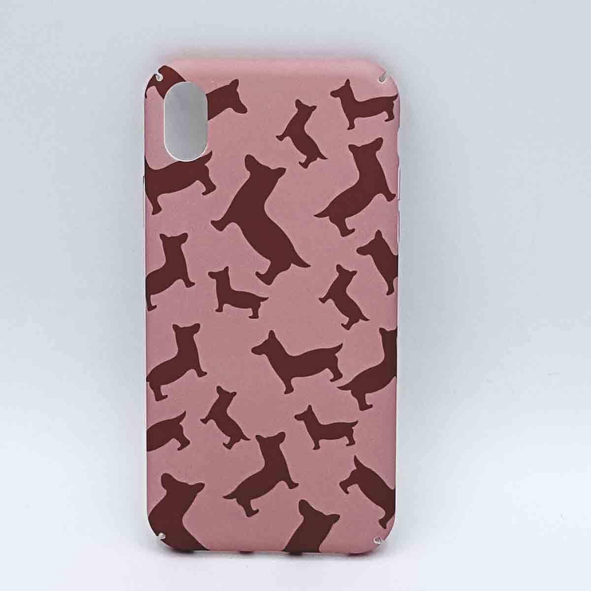 Geschikt voor iPhone XR – hoesje – dogs in pink