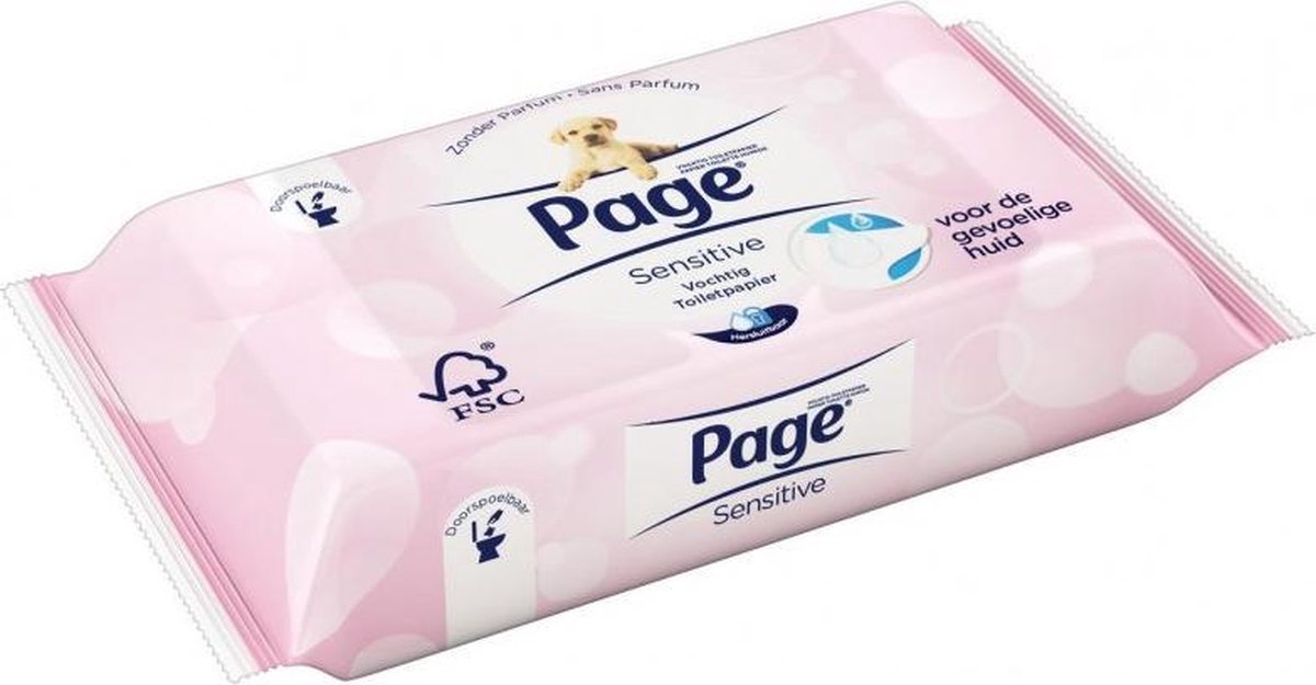 Page Vochtig Toiletpapier - Navulling Sensitive | bol.com