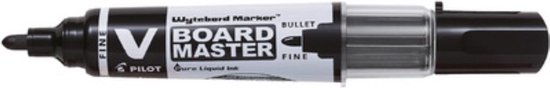 Zwarte Boardmaster stift met duidelijke 'V' en 'Bullet Fine' markering.