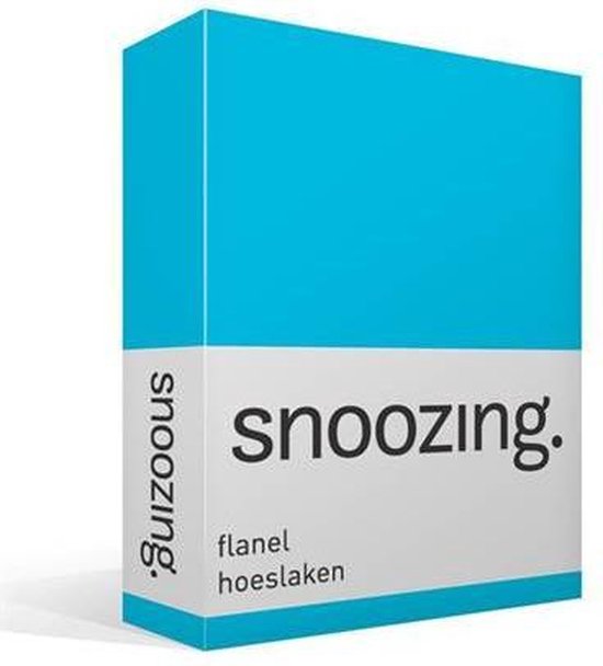 Snoozing - Flanel - Hoeslaken - Eenpersoons - 90x220 cm - Turquoise