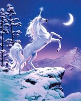 Diamond Painting Crystal Art Kit ® Moonlight Unicorn, 50×40 cm, partial painting