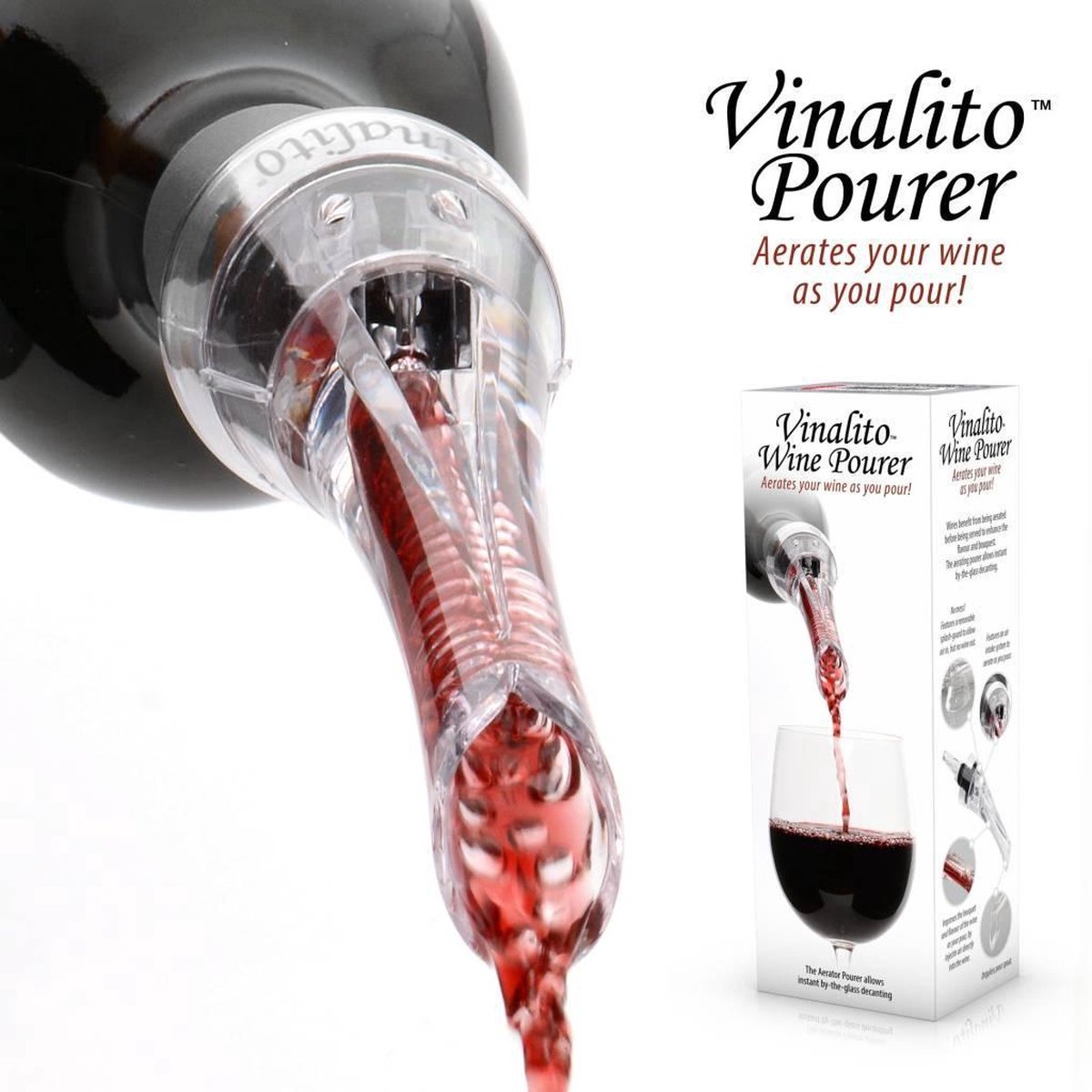 Verseur de vin Vinalito avec aérateur (Verseur d'aération de vin) Décanteur