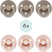 BIBS Fopspeen 6 stuks 6-18 maanden | Maat 2 | Blush, Dark Oak