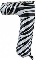 Folie Ballon Cijfer 7 Zebra XL 86cm leeg