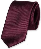 E.L. Cravatte Smalle Stropdas - Aubergine - 100% Zijde