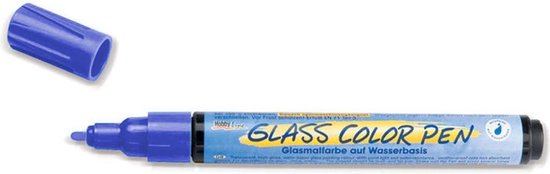 Foto: Kreul blauwe glasstift glass colorpen geschikt voor decoraties op acryl glas porselein metaal metaalfolie keramiek en spiegels