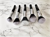 Make-Up Brush Set 5-Delig Professioneel Zwart Met Clutch - make up kwasten set voor aanbrengen make up 5 delig inclusief tasje