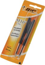 Balpen Bic M10 Clic Zwart Medium Blister Per 2 stuks