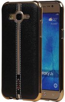 M-Cases Leder Look TPU Hoesje voor Galaxy J5 J500F Zwart