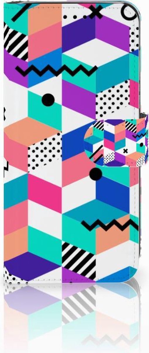 Huawei P20 Lite Book Case Blokken Kleurrijk
