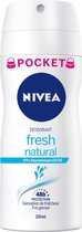 NIVEA Fresh Natural - 100 ml - Deodorant Spray - Pocketsize