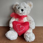 ZITTENDE WITTE BEER MET HARTJE - 26CM