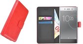 Sony Xperia XZ Premium Rood effen Wallet Bookcase Hoesje