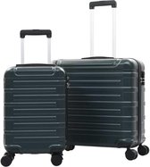 Reiskoffer 2 delig hardcase met 360 graden wielen Groen (INCL Reisetui) - Rolkoffer harde koffer - Hardcase trolley - Lichtgewicht reiskoffer