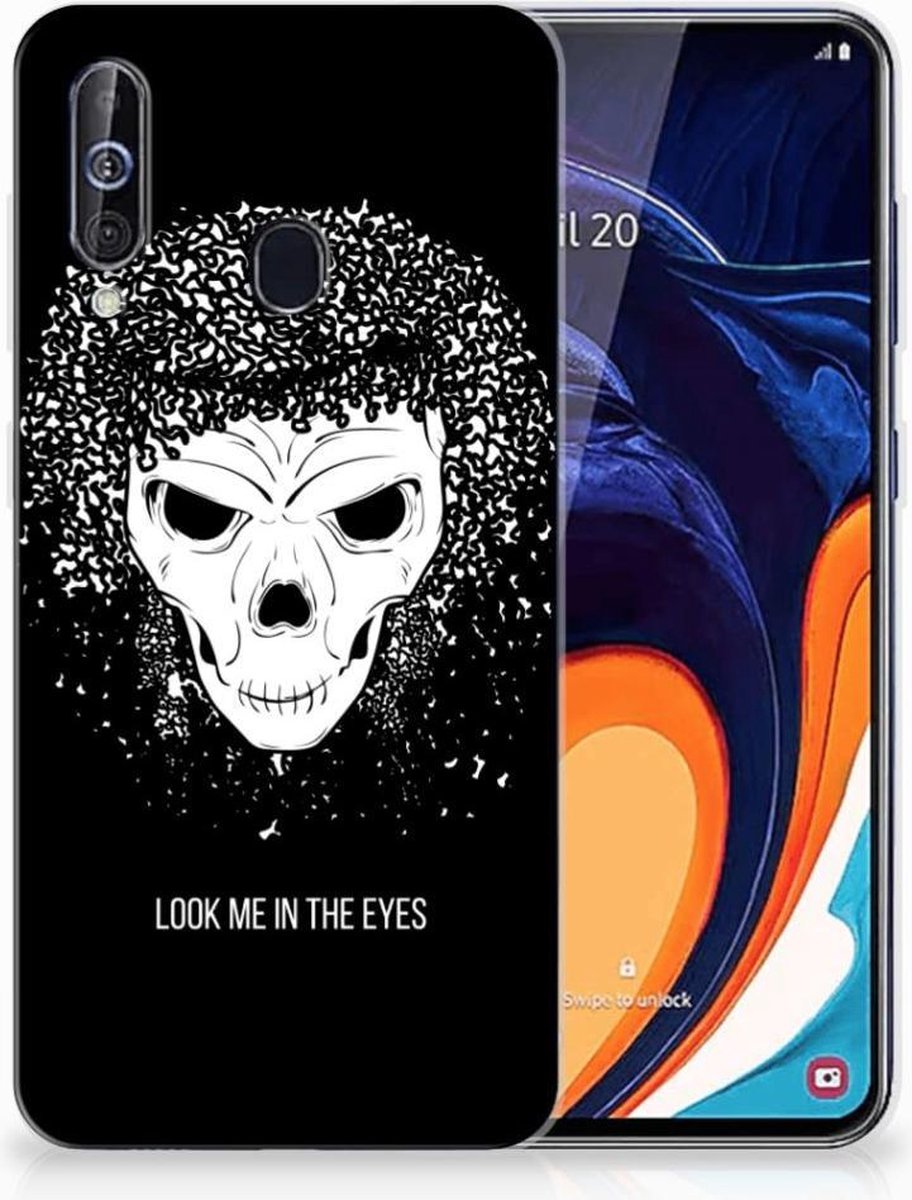 Silicone Back Case Samsung Galaxy A60 Skull Hair