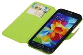 Mobieletelefoonhoesje.nl - Samsung Galaxy S5 Hoesje Cross Pattern TPU Bookstyle Groen