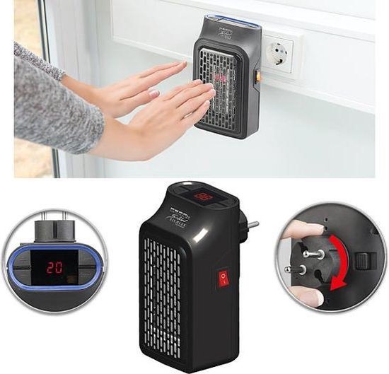 Stopcontact kacheltje / Plug-in heater 500W + timer & afstandsbediening |  Camper & Caravan | bol.com