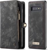 CASEME Samsung Galaxy S9 Plus Leren Portemonnee Hoesje - met backcover (grijs)
