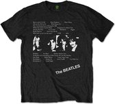 The Beatles - White Album Tracks Heren T-shirt - L - Zwart