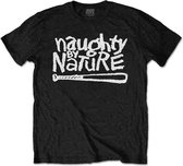 Naughty By Nature Heren Tshirt -M- OG Logo Zwart